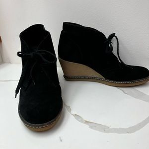 J Crew McAllister wedge bootie sz 7 black EUC